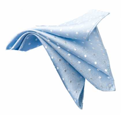 CF-973 Foulard di seta di fabbricazione giapponese, a pois, blu sax