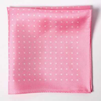 CFD-2PI Fazzoletto di seta con stampa a pois rosa