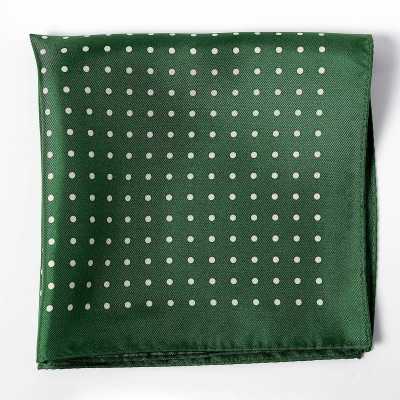 CFD-8GR Foulard di seta con stampa a pois verde
