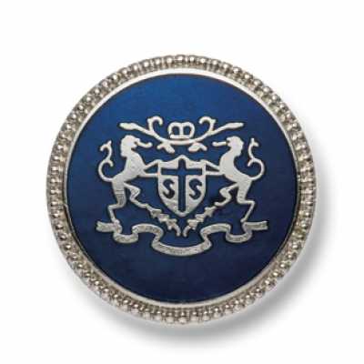 EX250 Bottoni in metallo di fabbricazione giapponese per abiti e giacche, argento/blu navy