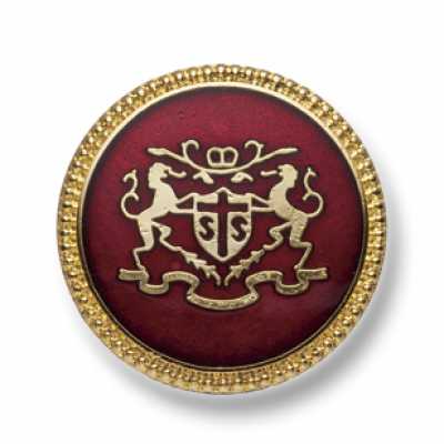 EX251 Bottoni in metallo di produzione giapponese per abiti e giacche, oro/rosso