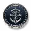 EX256 Prodotto in Giappone Bottoni in metallo per abiti e giacche, argento/blu navy