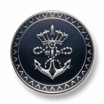 EX256 Prodotto in Giappone Bottoni in metallo per abiti e giacche, argento/blu navy