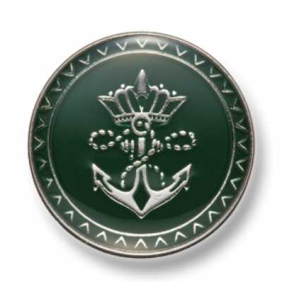 EX260 Bottoni metallici per abiti e giacche, realizzati in Giappone, argento/verde