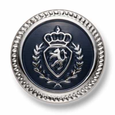 EX264 Bottone in metallo di produzione giapponese per abiti e giacche: argento/blu navy