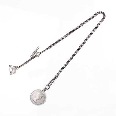 FOB-S Catena portafob in argento per gilet classico