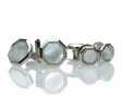 G-3 Set formale di gemelli e bottoni da camicia Madreperla Argento Ottagonale