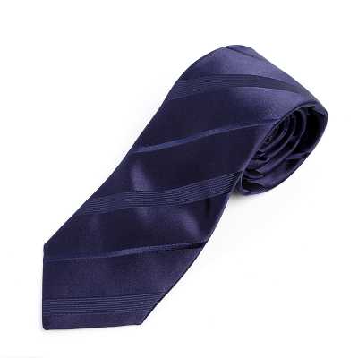 HVN-20 Cravatta a righe blu navy fatta a mano in tessuto VANNERS
