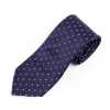 HVN-23 Cravatta artigianale in tessuto VANNERS, motivo paisley a pois, blu navy