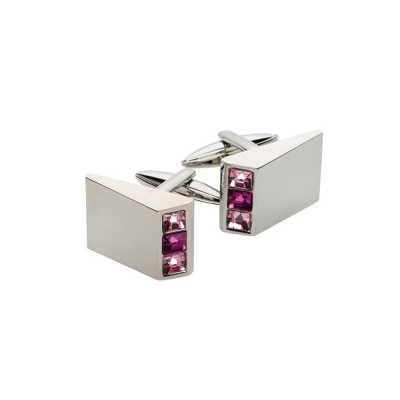 L-1 Gemelli triangolari argento e rosa