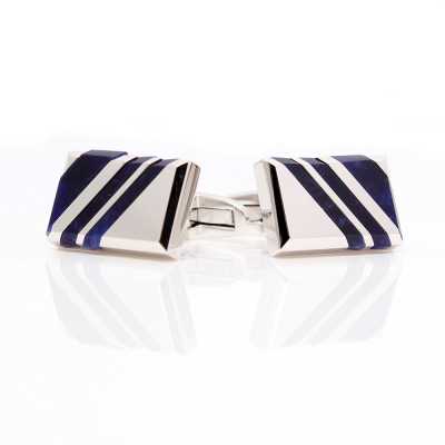 N-4 Prodotto in Giappone Gemelli regimental blu navy sodalite