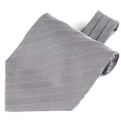 RAS-06 Cravatta ascot realizzata in tessuto Ring Heart, spigato grigio