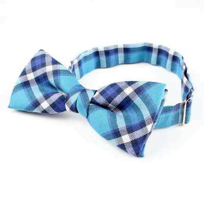 RBF-03 Papillon realizzato con tessuto British Ringhart, motivo a quadri, verde/blu