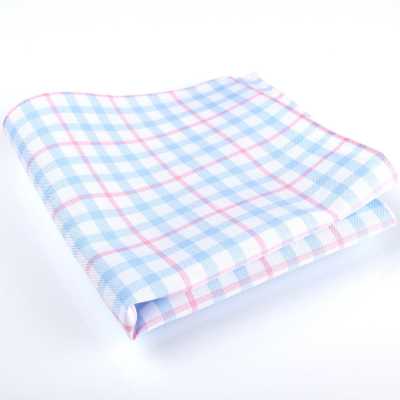 RCF-6269-09 Chief con motivo a quadri tartan, realizzato in tessuto British Ringhart, bianco/blu sax