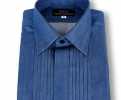 ST-508D Camicia A Pieghe Larghe In Denim Di Cotone Pima Super Slim