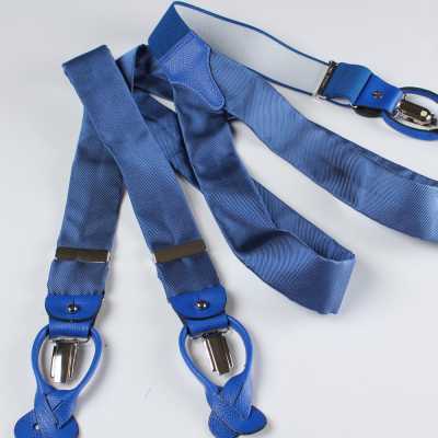 VAR-030 BRETELLE&BRACES Bretelle di seta blu