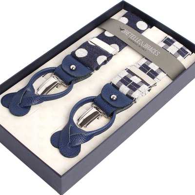 BRETELLE &amp; BRETELLE Check &amp; Dot Navy Blue