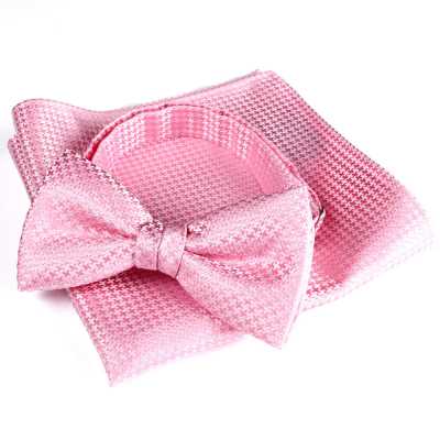 VBF-13 Papillon con fantasia pied-de-poule rosa in tessuto VANNERS