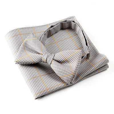 VBF-19 Papillon realizzato con tessuto VANNERS, motivo Glen check, grigio chiaro