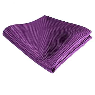 VCF-14 Fazzoletto da taschino, motivo pied-de-poule, viola, realizzato con tessuto VANNERS