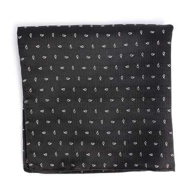 VCF-22 Fazzoletto da taschino realizzato con tessuto VANNERS Paisley Dot nero