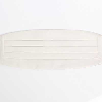 VCM-06 Fascia da smoking in tessuto di seta VENNERS, twill bianco