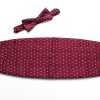 VCM-24 VANNERS Textile Usato Cummerbund Paisley Dot Wine