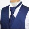 VYT-09 Cravatta ascot in seta britannica VANNERS (cravatta euro), motivo pied-de-poule, blu navy
