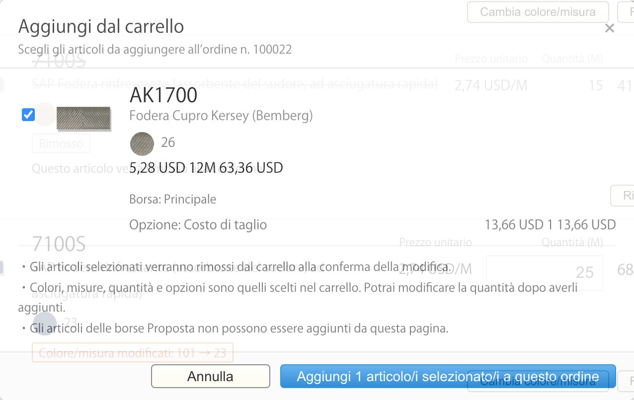 [Nuova funzione] Modifica degli articoli dell’ordine dalla cronologia (aggiunte, quantità e colori)